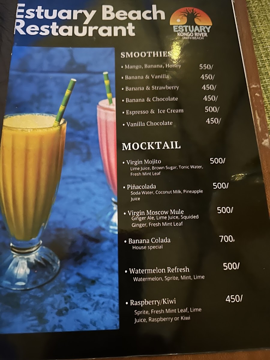 Menu Estuary Beach Restaurant & Bar-2