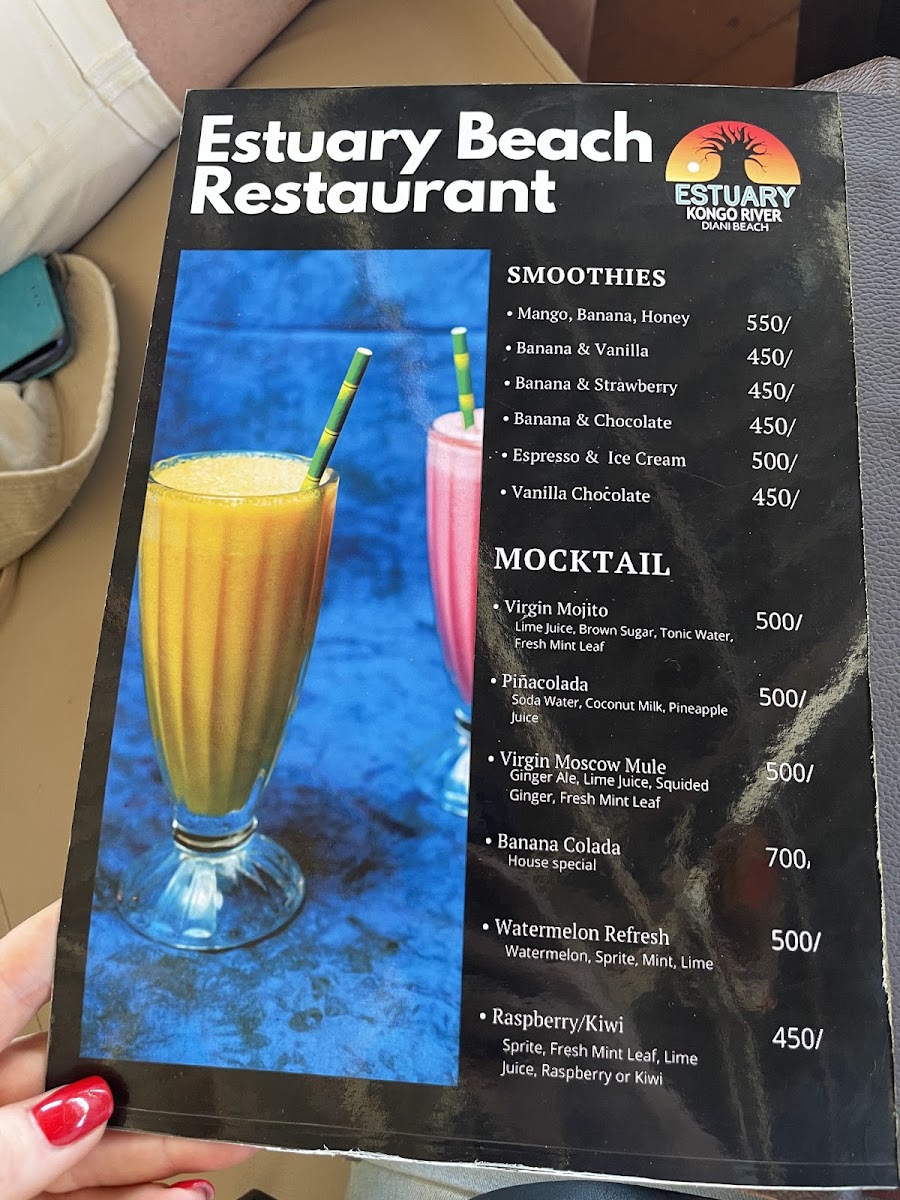 Menu Estuary Beach Restaurant & Bar-8